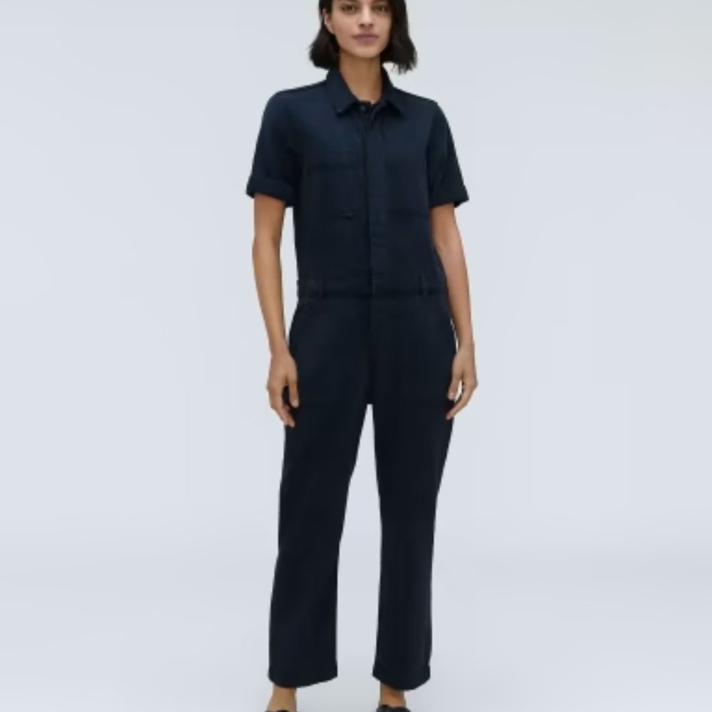 Everlane The SuperSoft Jean Coverall Women New Size 4 Organic Cotton Blend